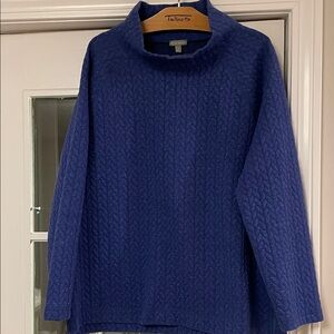 Talbots Women's Rich Blue Cowl Neck Sweater